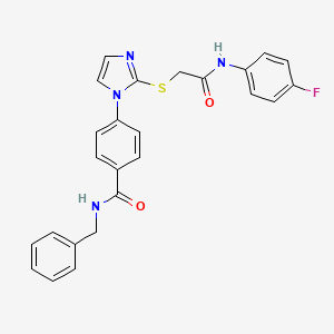 N-benzyl-4-(2-((2-((4-fluorophenyl)amino)-2-oxoethyl)thio)-1H-imidazol-1-yl)benzamide