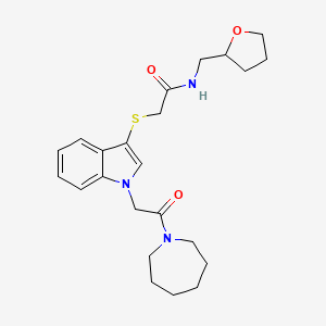 2-{[1-(2-azepan-1-yl-2-oxoethyl)-1H-indol-3-yl]thio}-N-(tetrahydrofuran-2-ylmethyl)acetamide