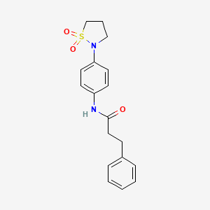 N-[4-(1,1-dioxo-1,2-thiazolidin-2-yl)phenyl]-3-phenylpropanamide
