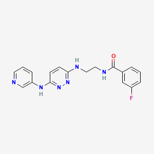 3-fluoro-N-(2-((6-(pyridin-3-ylamino)pyridazin-3-yl)amino)ethyl)benzamide