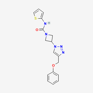 molecular formula C17H17N5O2S B2457479 3-(4-(phenoxymethyl)-1H-1,2,3-triazol-1-yl)-N-(thiophen-2-yl)azetidine-1-carboxamide CAS No. 1903080-03-4