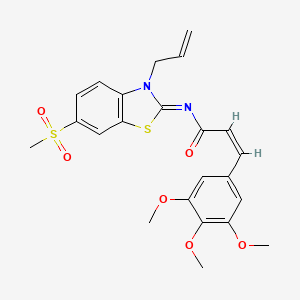 (2Z,NE)-N-(3-allyl-6-(methylsulfonyl)benzo[d]thiazol-2(3H)-ylidene)-3-(3,4,5-trimethoxyphenyl)acrylamide