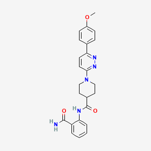 molecular formula C24H25N5O3 B2457485 N-(2-carbamoylphenyl)-1-(6-(4-methoxyphenyl)pyridazin-3-yl)piperidine-4-carboxamide CAS No. 1105217-79-5