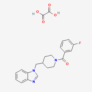 molecular formula C22H22FN3O5 B2457493 (4-((1H-benzo[d]imidazol-1-yl)methyl)piperidin-1-yl)(3-fluorophenyl)methanone oxalate CAS No. 1351618-02-4