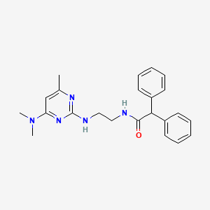 N-(2-((4-(dimethylamino)-6-methylpyrimidin-2-yl)amino)ethyl)-2,2-diphenylacetamide
