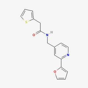 molecular formula C16H14N2O2S B2457503 N-((2-(呋喃-2-基)吡啶-4-基)甲基)-2-(噻吩-2-基)乙酰胺 CAS No. 2034341-28-9
