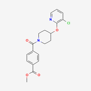 molecular formula C19H19ClN2O4 B2457507 Methyl 4-(4-((3-chloropyridin-2-yl)oxy)piperidine-1-carbonyl)benzoate CAS No. 1448060-85-2