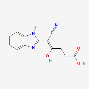 molecular formula C13H11N3O3 B2457512 (Z)-5-(1H-benzo[d]imidazol-2-yl)-5-cyano-4-hydroxypent-4-enoic acid CAS No. 305372-45-6