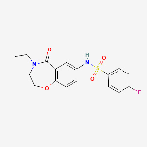 N-(4-ethyl-5-oxo-2,3,4,5-tetrahydrobenzo[f][1,4]oxazepin-7-yl)-4-fluorobenzenesulfonamide