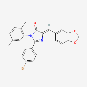 4-[(Z)-1-(1,3-benzodioxol-5-yl)methylidene]-2-(4-bromophenyl)-1-(2,5-dimethylphenyl)-1H-imidazol-5-one