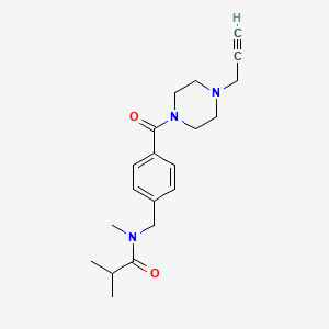 N,2-Dimethyl-N-[[4-(4-prop-2-ynylpiperazine-1-carbonyl)phenyl]methyl]propanamide
