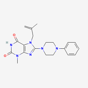 molecular formula C20H24N6O2 B2457534 3-methyl-7-(2-methylallyl)-8-(4-phenylpiperazin-1-yl)-1H-purine-2,6(3H,7H)-dione CAS No. 361174-91-6