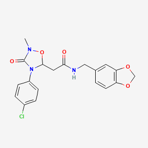 N-(1,3-benzodioxol-5-ylmethyl)-2-[4-(4-chlorophenyl)-2-methyl-3-oxo-1,2,4-oxadiazolan-5-yl]acetamide