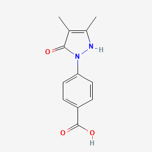 molecular formula C12H12N2O3 B2457542 4-(5-Hydroxy-3,4-dimethyl-pyrazol-1-yl)-benzoic acid CAS No. 1015844-45-7