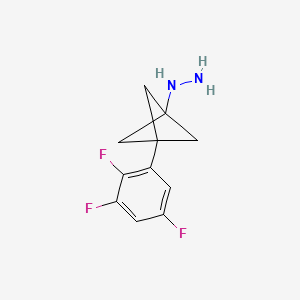 molecular formula C11H11F3N2 B2457543 [3-(2,3,5-Trifluorophenyl)-1-bicyclo[1.1.1]pentanyl]hydrazine CAS No. 2287310-87-4