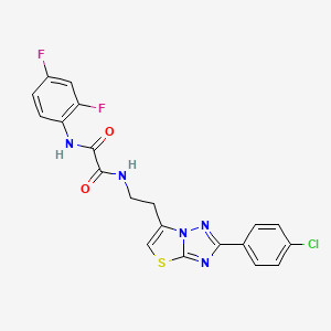 molecular formula C20H14ClF2N5O2S B2457551 N1-(2-(2-(4-chlorophenyl)thiazolo[3,2-b][1,2,4]triazol-6-yl)ethyl)-N2-(2,4-difluorophenyl)oxalamide CAS No. 894036-71-6