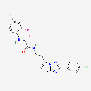 molecular formula C20H14ClF2N5O2S B2457551 N-{2-[2-(4-clorofenil)-[1,2,4]triazolo[3,2-b][1,3]tiazol-6-il]etil}-N'-(2,4-difluorofenil)etanediamida CAS No. 894036-71-6