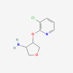 molecular formula C9H11ClN2O2 B2457555 4-[(3-Chloropyridin-2-yl)oxy]oxolan-3-amine CAS No. 2202367-75-5