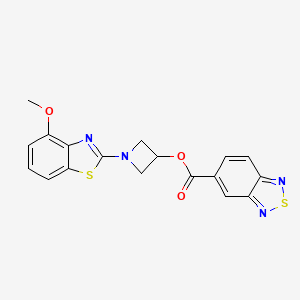 molecular formula C18H14N4O3S2 B2457556 1-(4-Methoxybenzo[d]thiazol-2-yl)azetidin-3-yl benzo[c][1,2,5]thiadiazole-5-carboxylate CAS No. 1396869-13-8