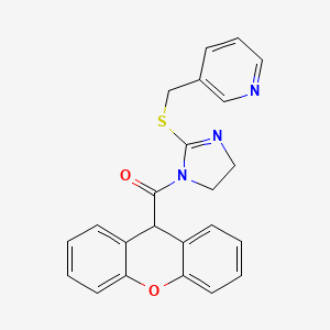 (2-((pyridin-3-ylmethyl)thio)-4,5-dihydro-1H-imidazol-1-yl)(9H-xanthen-9-yl)methanone