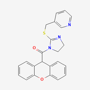 molecular formula C23H19N3O2S B2457558 (2-((pyridin-3-ylmethyl)thio)-4,5-dihydro-1H-imidazol-1-yl)(9H-xanthen-9-yl)methanone CAS No. 851807-94-8