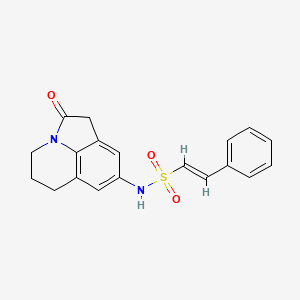 molecular formula C19H18N2O3S B2457562 (E)-N-(2-oxo-2,4,5,6-tetrahydro-1H-pyrrolo[3,2,1-ij]quinolin-8-yl)-2-phenylethenesulfonamide CAS No. 1331452-10-8