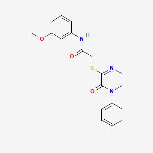 molecular formula C20H19N3O3S B2457563 N-(3-methoxyphenyl)-2-((3-oxo-4-(p-tolyl)-3,4-dihydropyrazin-2-yl)thio)acetamide CAS No. 941888-08-0
