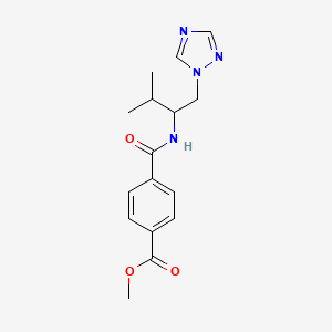 molecular formula C16H20N4O3 B2457564 4-甲基-((3-甲基-1-(1H-1,2,4-三唑-1-基)丁-2-基)氨基甲酰基)苯甲酸甲酯 CAS No. 2034561-13-0