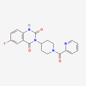 molecular formula C19H17FN4O3 B2457565 6-fluoro-3-(1-picolinoylpiperidin-4-yl)quinazoline-2,4(1H,3H)-dione CAS No. 2034372-13-7