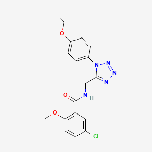 molecular formula C18H18ClN5O3 B2457567 5-氯-N-((1-(4-乙氧苯基)-1H-四唑-5-基)甲基)-2-甲氧基苯甲酰胺 CAS No. 1005292-31-8