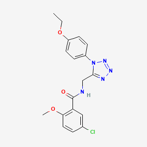 molecular formula C18H18ClN5O3 B2457567 5-chloro-N-{[1-(4-ethoxyphenyl)-1H-1,2,3,4-tetrazol-5-yl]methyl}-2-methoxybenzamide CAS No. 1005292-31-8