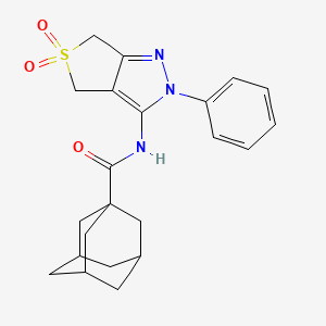 molecular formula C22H25N3O3S B2457568 N-(5,5-dioxo-2-phenyl-4,6-dihydrothieno[3,4-c]pyrazol-3-yl)adamantane-1-carboxamide CAS No. 681265-42-9