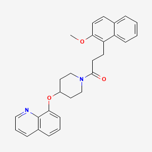 3-(2-Methoxynaphthalen-1-yl)-1-(4-(quinolin-8-yloxy)piperidin-1-yl)propan-1-one