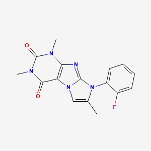 B2457573 8-(2-fluorophenyl)-1,3,7-trimethyl-1H-imidazo[2,1-f]purine-2,4(3H,8H)-dione CAS No. 869344-96-7