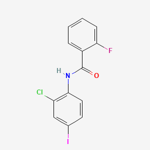 molecular formula C13H8ClFINO B2457578 N-(2-chloro-4-iodophenyl)-2-fluorobenzamide CAS No. 433316-37-1