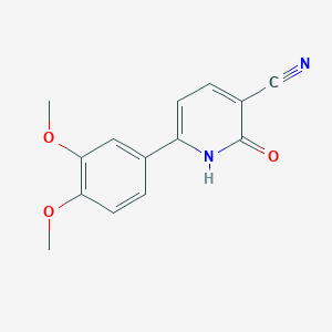 molecular formula C14H12N2O3 B2457581 6-(3,4-Dimethoxyphenyl)-2-oxo-1,2-dihydropyridine-3-carbonitrile CAS No. 78558-43-7