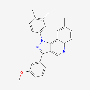 molecular formula C26H23N3O B2457593 1-(3,4-dimethylphenyl)-3-(3-methoxyphenyl)-8-methyl-1H-pyrazolo[4,3-c]quinoline CAS No. 901005-22-9
