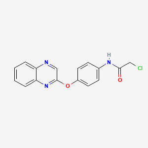 molecular formula C16H12ClN3O2 B2457600 2-chloro-N-[4-(2-quinoxalinyloxy)phenyl]acetamide CAS No. 400080-01-5