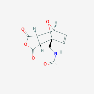 molecular formula C11H11NO5 B2457601 N-{[(1R,2S,6R,7S)-3,5-dioxo-4,10-dioxatricyclo[5.2.1.0^{2,6}]dec-8-en-1-yl]methyl}acetamide CAS No. 1418113-82-2
