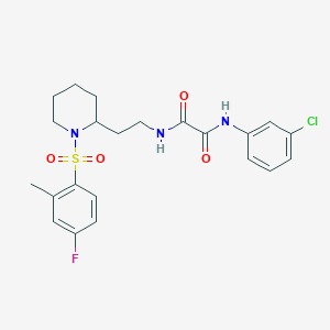 N1-(3-chlorophenyl)-N2-(2-(1-((4-fluoro-2-methylphenyl)sulfonyl)piperidin-2-yl)ethyl)oxalamide