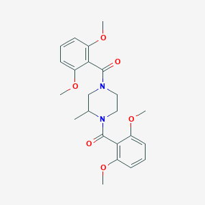 molecular formula C23H28N2O6 B245761 1,4-Bis(2,6-dimethoxybenzoyl)-2-methylpiperazine 