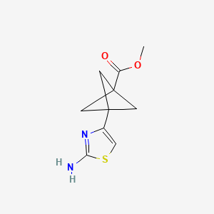 molecular formula C10H12N2O2S B2457616 Methyl 3-(2-amino-1,3-thiazol-4-yl)bicyclo[1.1.1]pentane-1-carboxylate CAS No. 1980049-04-4