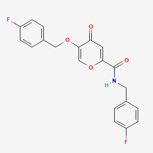 molecular formula C20H15F2NO4 B2457622 N-(4-fluorobenzyl)-5-((4-fluorobenzyl)oxy)-4-oxo-4H-pyran-2-carboxamide CAS No. 1021060-48-9