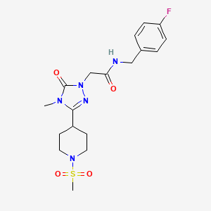N-(4-fluorobenzyl)-2-(4-methyl-3-(1-(methylsulfonyl)piperidin-4-yl)-5-oxo-4,5-dihydro-1H-1,2,4-triazol-1-yl)acetamide