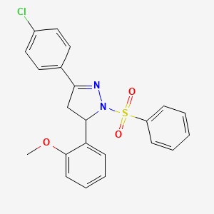 2-(Benzenesulfonyl)-5-(4-chlorophenyl)-3-(2-methoxyphenyl)-3,4-dihydropyrazole