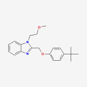 molecular formula C21H26N2O2 B2457640 2-((4-(tert-butyl)phenoxy)methyl)-1-(2-methoxyethyl)-1H-benzo[d]imidazole CAS No. 615280-83-6