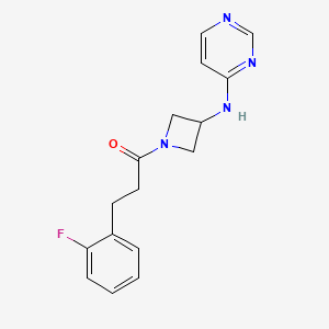 molecular formula C16H17FN4O B2457642 3-(2-Fluorophenyl)-1-{3-[(pyrimidin-4-yl)amino]azetidin-1-yl}propan-1-one CAS No. 2097918-78-8