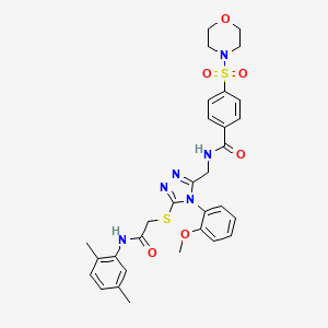 molecular formula C31H34N6O6S2 B2457644 N-((5-((2-((2,5-dimethylphenyl)amino)-2-oxoethyl)thio)-4-(2-methoxyphenyl)-4H-1,2,4-triazol-3-yl)methyl)-4-(morpholinosulfonyl)benzamide CAS No. 309967-86-0