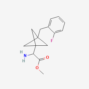 molecular formula C15H18FNO2 B2457645 Methyl 2-amino-2-[3-[(2-fluorophenyl)methyl]-1-bicyclo[1.1.1]pentanyl]acetate CAS No. 2287266-71-9