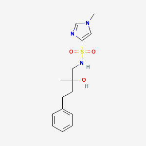 molecular formula C15H21N3O3S B2457646 N-(2-hydroxy-2-methyl-4-phenylbutyl)-1-methyl-1H-imidazole-4-sulfonamide CAS No. 1448132-26-0